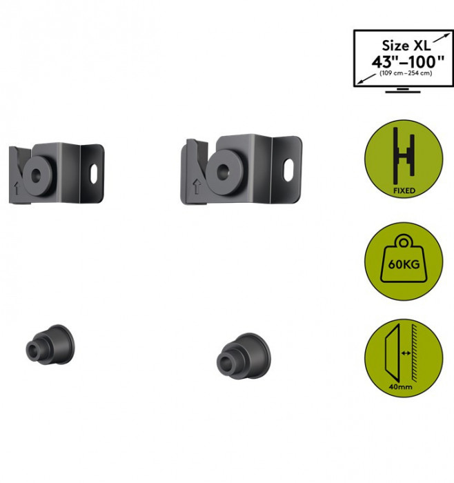 Kit de montare suport de perete pentru TV ecran 37&quot;-70&quot; interfata de montare pana la 800 x 600 mm Goobay