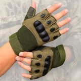 Manusi Tactice Fara Degete, Microfibra/Piele Eco, Marime M, Verde