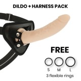 DELTA CLUB - TOYS HARNESS + DONG FLESH SILICONE 17 CM -O- 3 CM, DELTACLUB