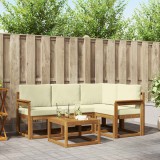 vidaXL Set de canapele de exterior cu pernă 5 pcs Natural și Crem 3366348