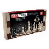 Joc sah si table Deluxe, Deico Games, cutie lemn, dimensiuni oficiale de concurs, rege 8.75 cm