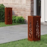 vidaXL Lumină LED Solară pentru Alei 2 pcs Oțel Corten Oțel Corten 879799