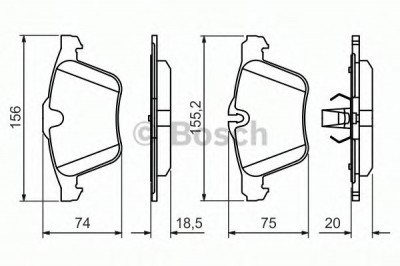 Set placute frana,frana disc JAGUAR XF SPORTBRAKE (CC9) (2012 - 2014) BOSCH 0 986 494 481 foto