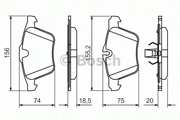 Set placute frana,frana disc JAGUAR XF SPORTBRAKE (CC9) (2012 - 2014) BOSCH 0 986 494 481