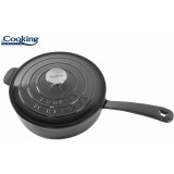 Tigaie&nbsp;adanca fonta emailata + capac 24 x 8 cm, 2.5 l, MARBLE GREY, COOKING BY HEINNER