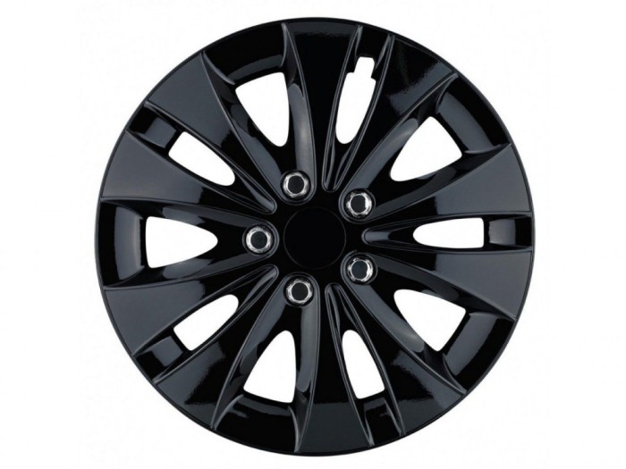 Set 4 capace roti, model storm negru