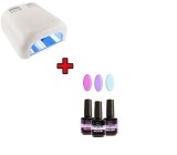 Cumpara ieftin 3X15ml + lampă UV cu 4 becuri albe - UV/LED kit test pastel