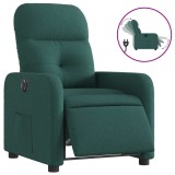 Fotoliu rabatabil electric, verde inchis, material textil