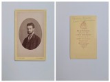 Fotografie de colectie CDV Atelier Franz Duschek, Fotograful Curtii Domnitorului Carol I, Portret de barbat, Bucuresti, Romania, ca. 1870-75