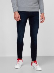 Blugi barbati cu talie medie si cu croiala Skinny Taper, bleumarin, W31 L32