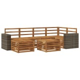 vidaXL Set canapea sectională 6 pcs natural Lemn Solid de Acacia 3384605