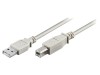 Cablu USB 2.0 A-B 3m Gri 480Mbps, Goobay