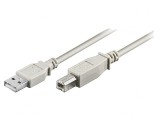 Cablu USB 2.0 A-B 3m Gri 480Mbps, Goobay