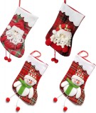Set de 4 ciorapi pentru Craciun DragonX2, in, multicolor, 20 x 13 x 16 cm