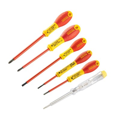 Stanley 0-65-441, Set 6 surubelnite VDE, tip PH, drepte si tester de tensiune foto