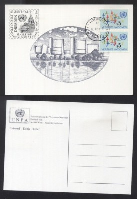 UN Vienna 1991 Lilienthal 91 Postcard unused UN.044 foto