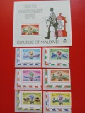 MALDIVE, UPU - COLIȚĂ + SERIE COMPLETĂ MNH