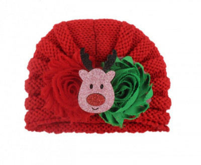 Caciulita crosetata tip turban - Renul (Marime Disponibila: 3-6 luni (Marimea foto