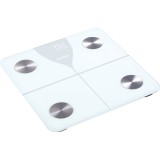 Cantar de baie Heinner Soft Rose 180 HBS-BTH180WH, 180 Kg, Display LED, Bluetooth, Sticla securizata, Alb