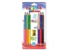 Creioane colorate Carioca Bi-Color, 6 buc/set, Corp Hexagonal, Mina Rezistenta + Ascutitoare Cadou