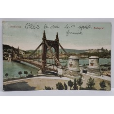 BUDAPESTA - PODUL ELISABETA , CARTE POSTALA ILUSTRATA , CROMOLITOGRAFIE , 1910