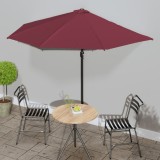 vidaXL Umbrelă de balcon, tijă aluminiu bordo 300x155x223cm semirotund 312502