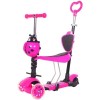 Trotineta Copii 2in1 cu Sezut & Spatar Reglabil LEXI, Ghidon Ajustabil, Roti LED, 58x27x76cm, 20/40kg, Aluminiu/PU