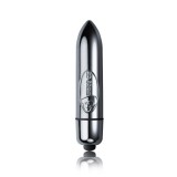 Vibrator Mini Rocks-Off RO 8cm, ABS Cromat, 1 Functie, Rezistent Apa, Baterii AAA