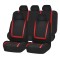 Set huse universale scaune auto Elegance, 9 piese, Negru/Rosu
