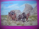 HOPCT 7811 UN CADILLAC CU CAWBOY- DILIGENTA WESTERN -STAMPILOGRAFIE/FRANCATURA-SUA-AMERICA DE NORD -CIRCULATA