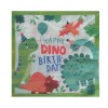 Set 20 de servetele de masa happy birthday, flippy, model dinozauri, tematica aniversare, 33x33 cm, verde