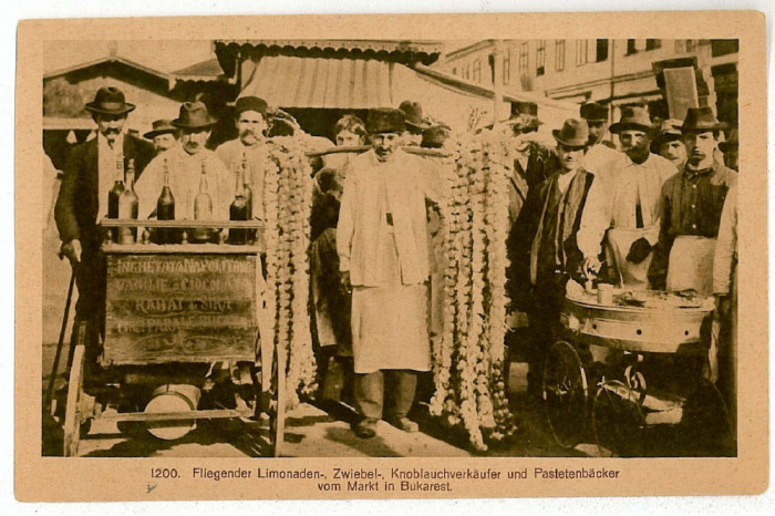 2200 - BUCURESTI, Market, sellers, Romania - old postcard - unused