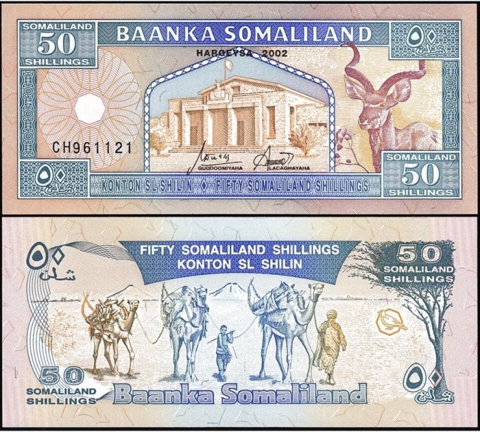 SOMALILAND █ bancnota █ 50 Shillings █ 2002 █ P-7d █ UNC █ necirculata