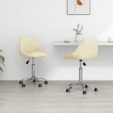 Cumpara ieftin Scaune de bucătărie pivotante, 2 buc., crem, piele artificială