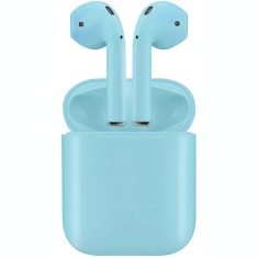 Handsfree Casti Bluetooth TWS I12, cu suport incarcare, MultiPoint, Albastru