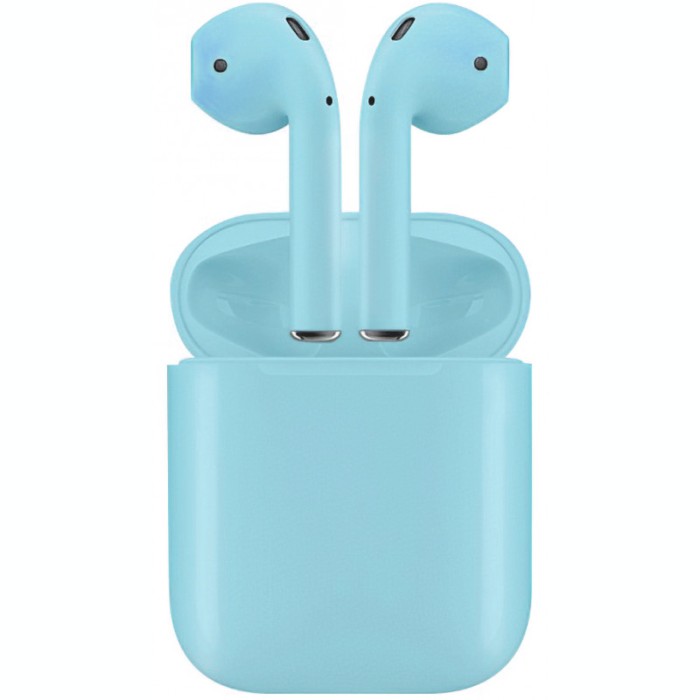 Handsfree Casti Bluetooth TWS I12, cu suport incarcare, MultiPoint, Albastru