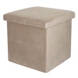 Taburet cu Spatiu de Depozitare Cappuccino 38x38x38cm