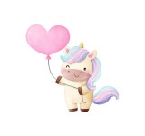 Cumpara ieftin Sticker decorativ Unicorn, Roz, 52 cm, 5372ST, Oem