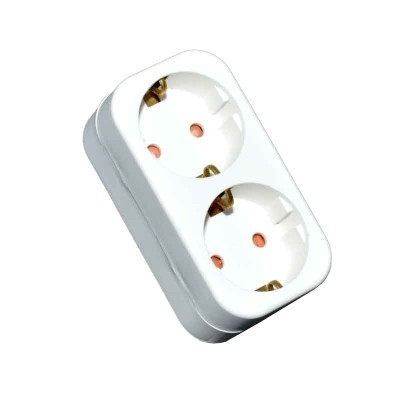 Adaptor elSales ELS-TSL , 2 prize , 250 V , 16 A , alb foto