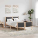 VidaXL Cadru de pat cu headboard Gri &icirc;nchis 120 x 200 cm țesătură 878330