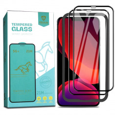 Folie sticla 9D compatibil cu IPhone 12 Pro Max - Contur negru