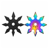 Cumpara ieftin Set doua stele de aruncat DEPOX&reg;, 7 și 8 colțuri, metalic, negru/multicolor, 10 cm