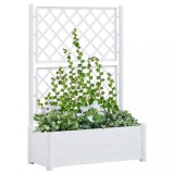 Gossi jardiniera de gradina cu spalier, alb, 100 x 43 x 142, pp
