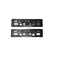 Set 2 suporti numar inmatriculare 3D &quot;TURBO SPORT&quot; Automotive TrustedCars