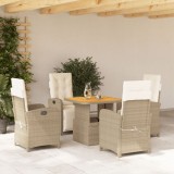 VidaXL Set mobilier de grădină cu perne, 5 piese, bej, poliratan