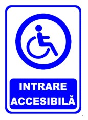 Semn pentru intrarea accesibila foto