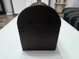Cufar vintage din lemn si piele