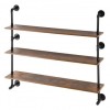 Raft metalic cu 3 x polite incluse din lemn, Vivatechnix Industrial, 1230 x 255 x 1075 mm