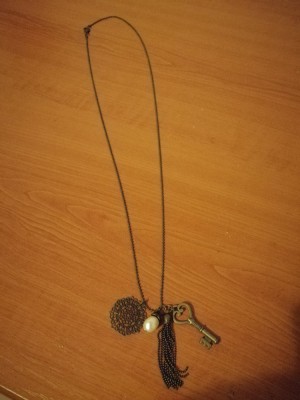 Lantisor dama vintage alama cu 4 medalioane alama foto