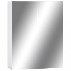 Dulap de baie cu oglinda, alb, 60x15x75 cm, MDF